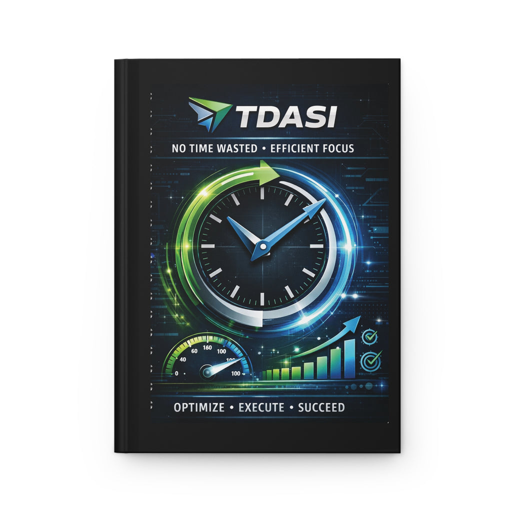TDASI Productivity Hardcover Journal — No Time Wasted, Efficient Focus Notebook