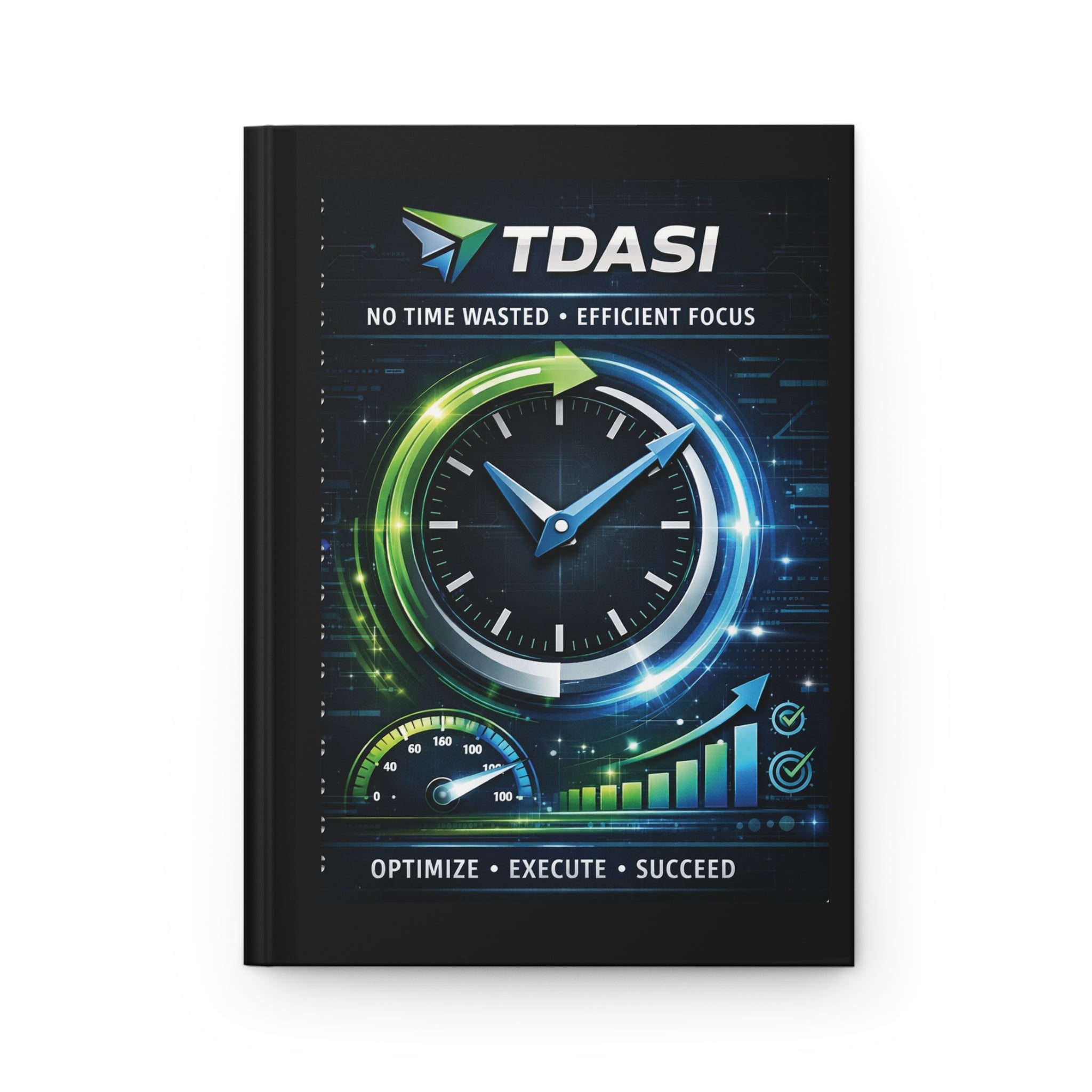TDASI Productivity Hardcover Journal — No Time Wasted, Efficient Focus Notebook