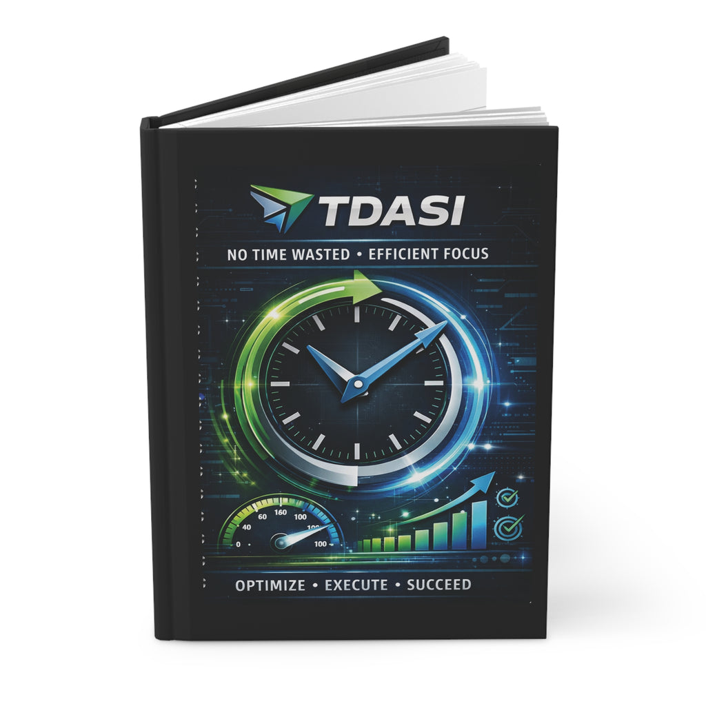 TDASI Productivity Hardcover Journal — No Time Wasted, Efficient Focus Notebook